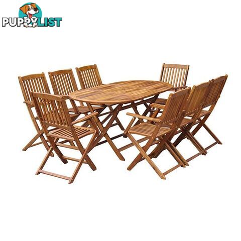 Outdoor Dining Set 9 Pieces Solid Acacia Wood - Dining Set - 7427005878626