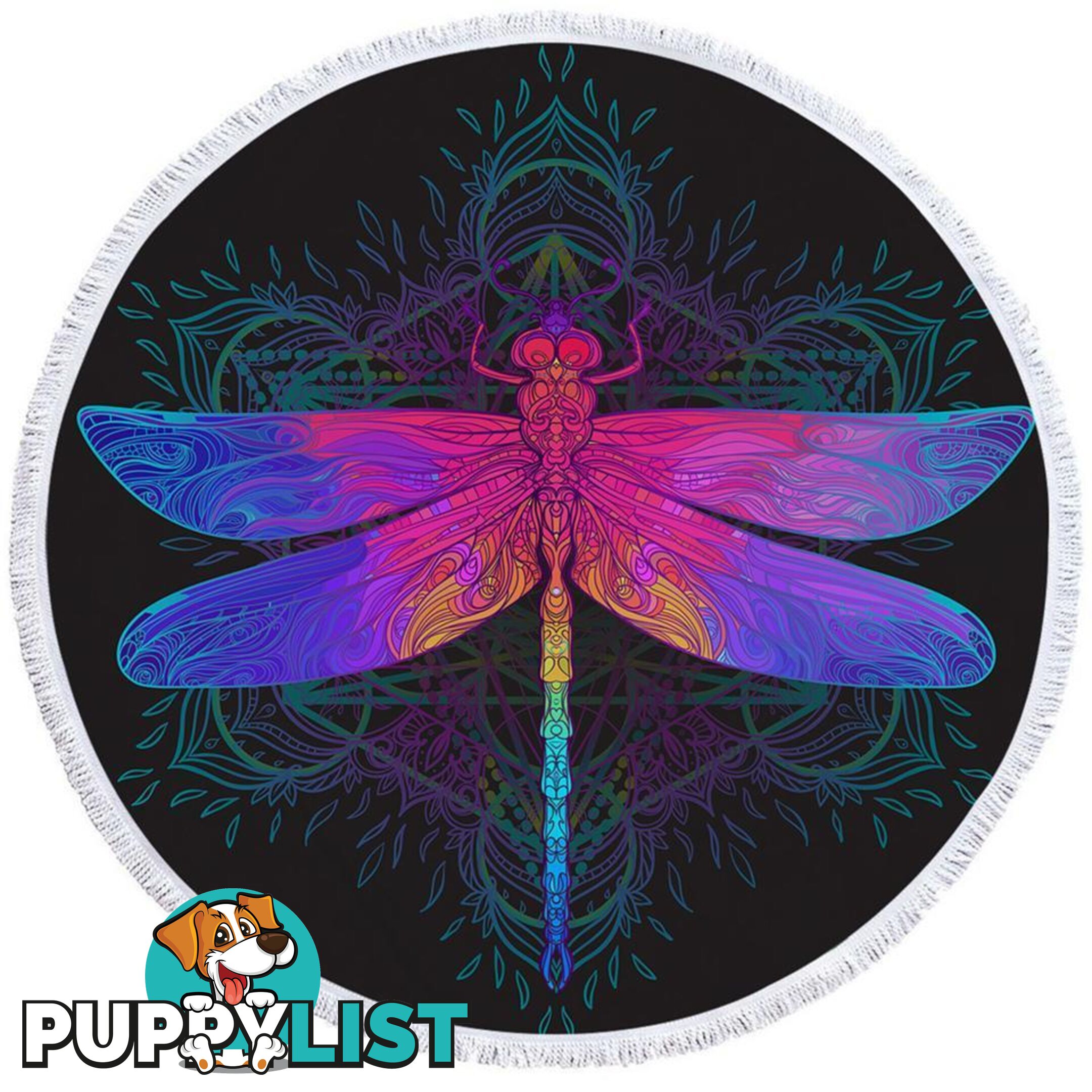 Indian Dragonfly Beach Towel - Towel - 7427046318402