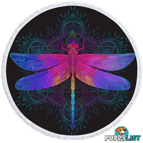 Indian Dragonfly Beach Towel - Towel - 7427046318402