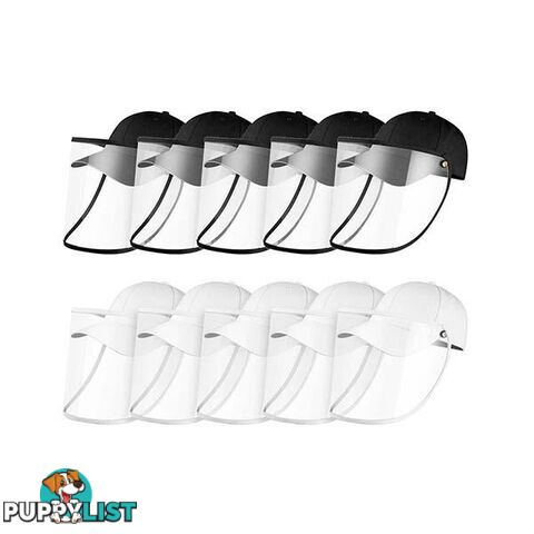 10X Outdoor Hat Anti Fog Dust Saliva Cap Face Shield Adult Black White - Unbranded - 9476062095284