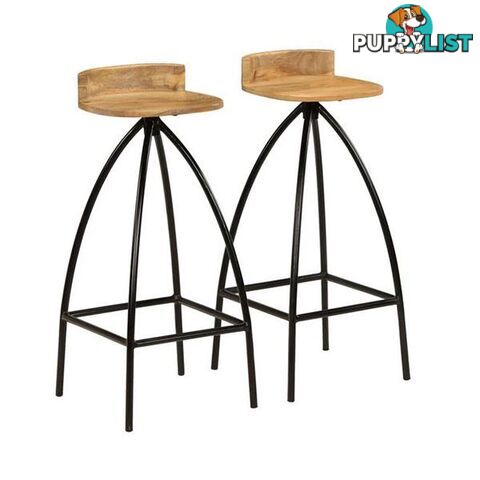 Bar Chairs 2 Pcs Solid Mango Wood - Unbranded - 8718475574194