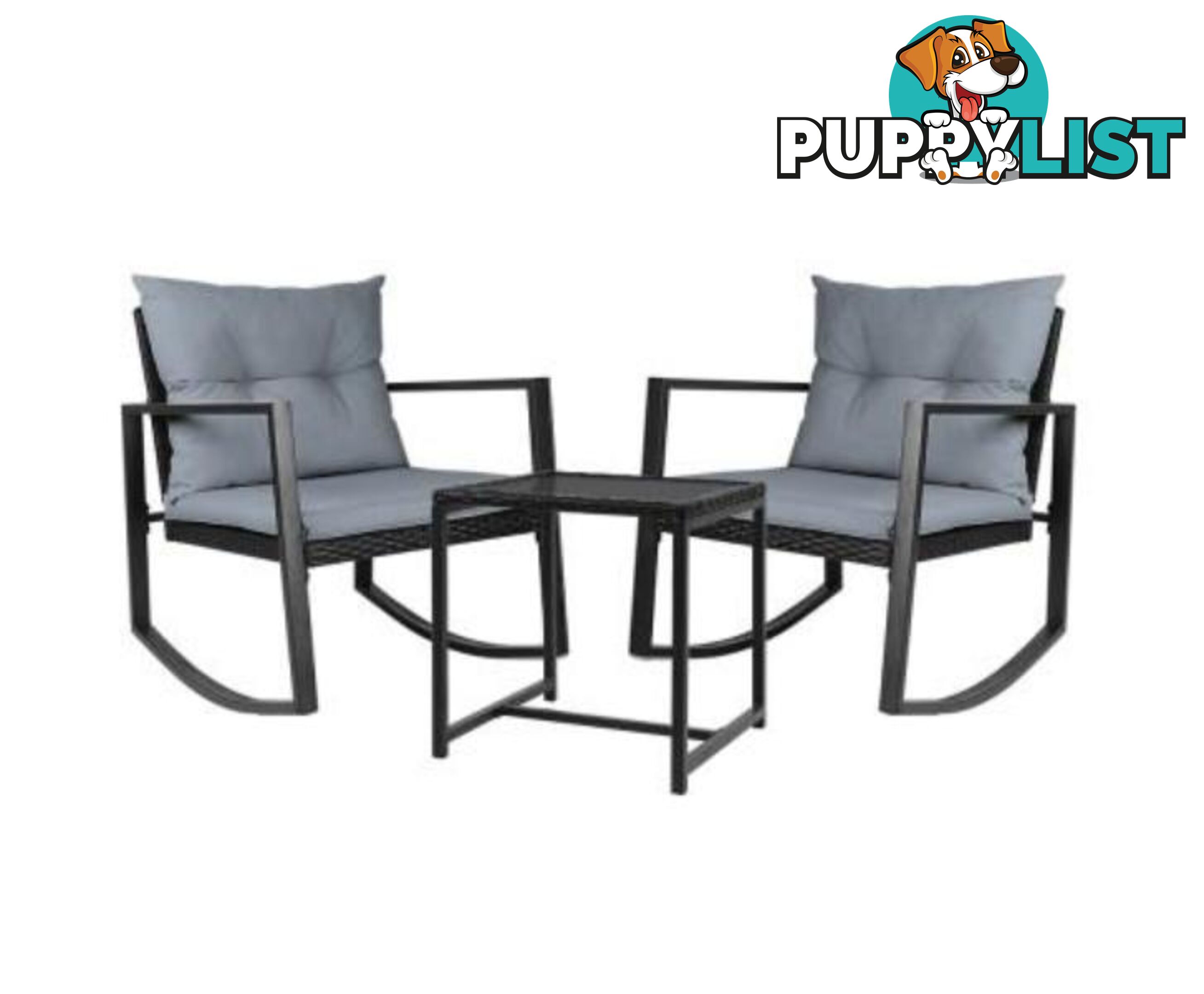 Garden Outdoor Rocking Chair Set - Gardeon - 9350062157800