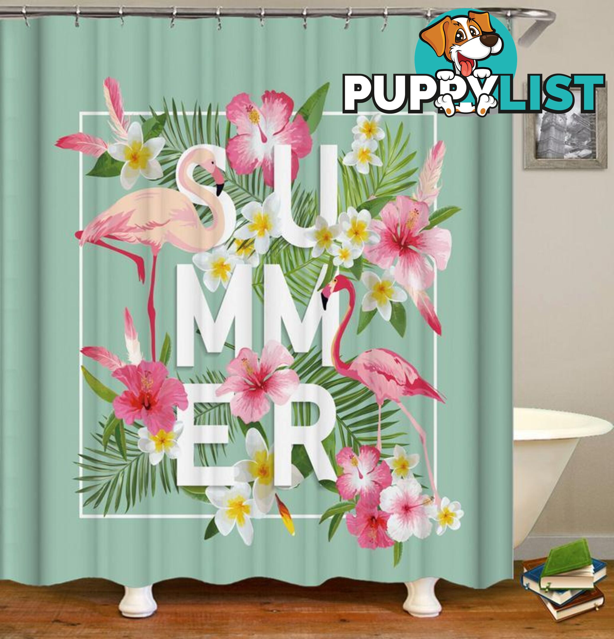 Summer Vibes Flamingo Shower Curtain - Curtain - 7427045988859