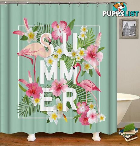 Summer Vibes Flamingo Shower Curtain - Curtain - 7427045988859