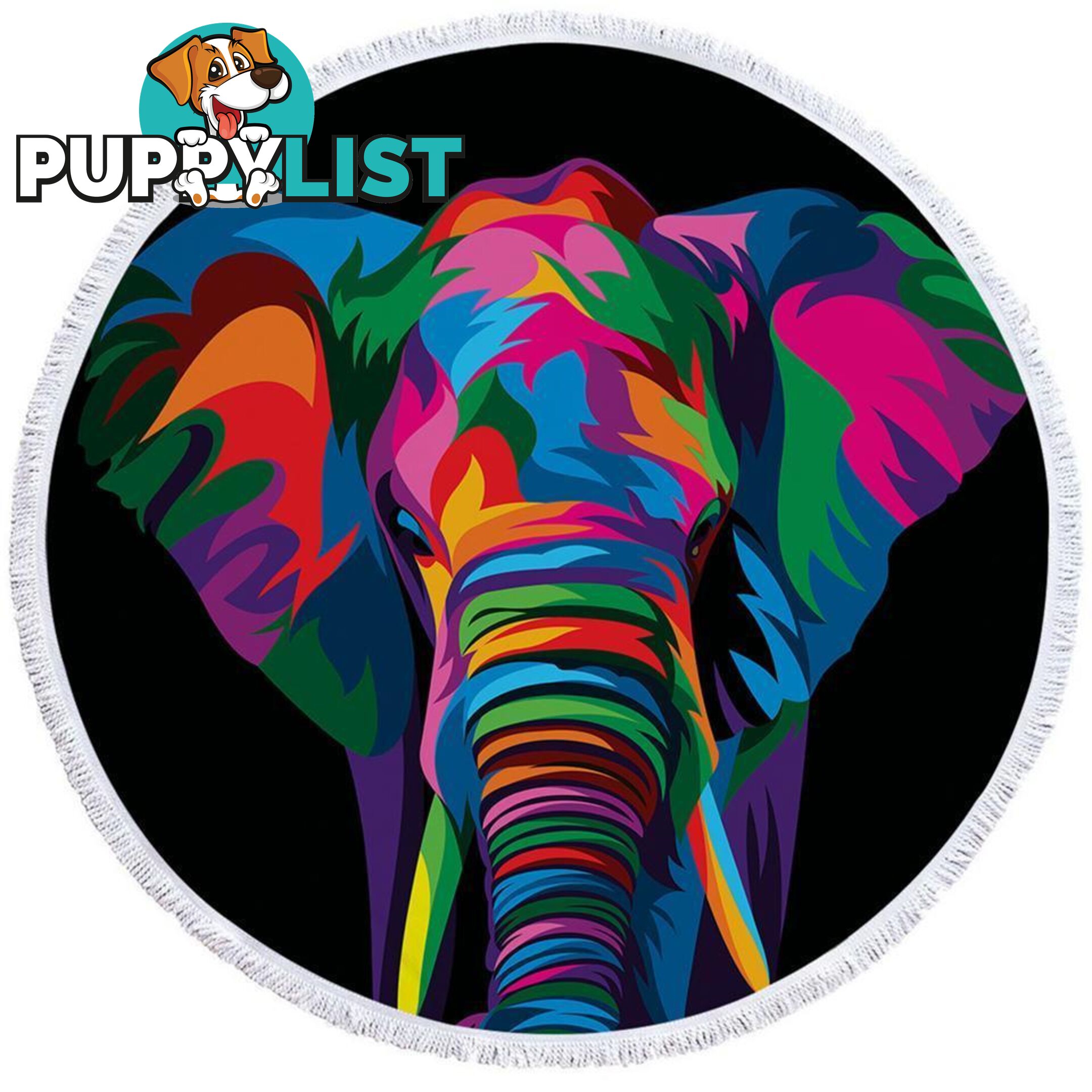 Colorful Elephant Beach Towel - Towel - 7427046323659