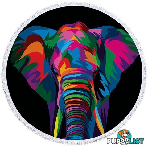 Colorful Elephant Beach Towel - Towel - 7427046323659