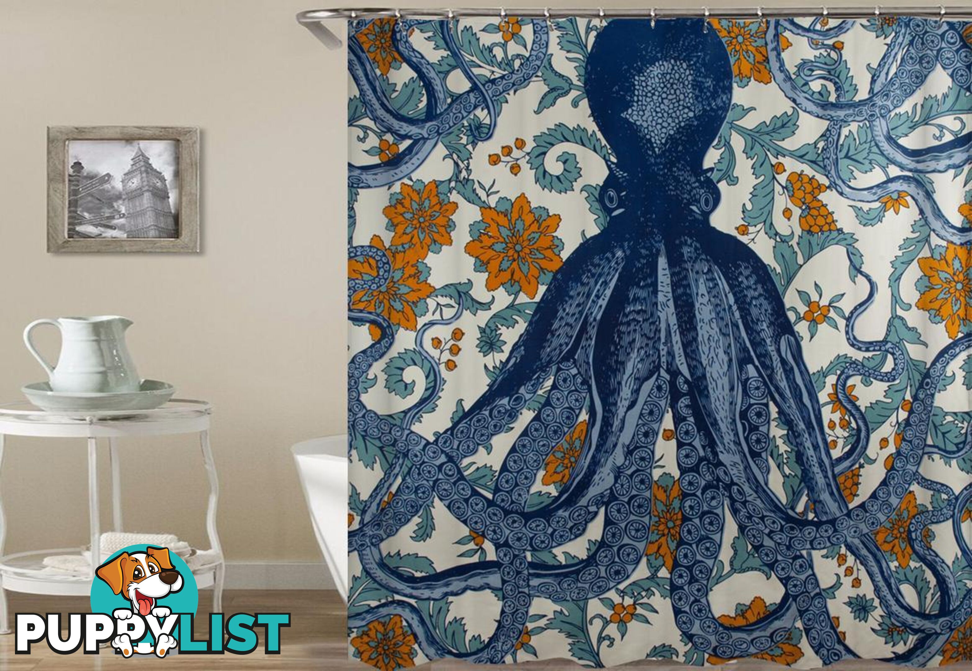 Octopus Vintage Colors Shower Curtain - Curtain - 7427046006217