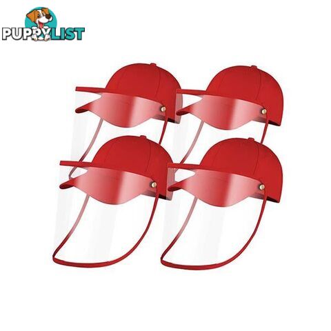 4X Outdoor Hat Anti Fog Dust Saliva Cap Face Shield Cover Kids Red - Unbranded - 9476062095796