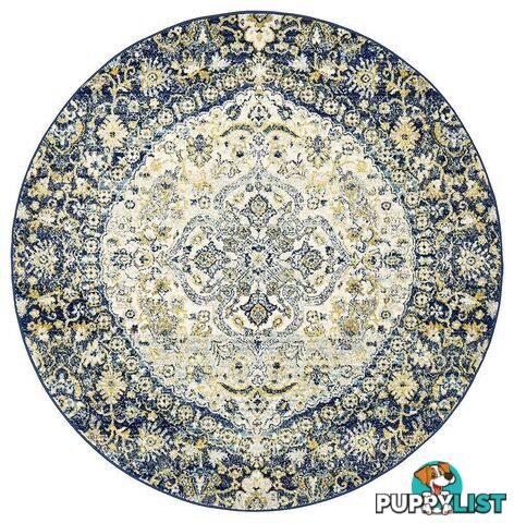 Museum Ruthy Navy Round Rug - Unbranded - 9375321850018