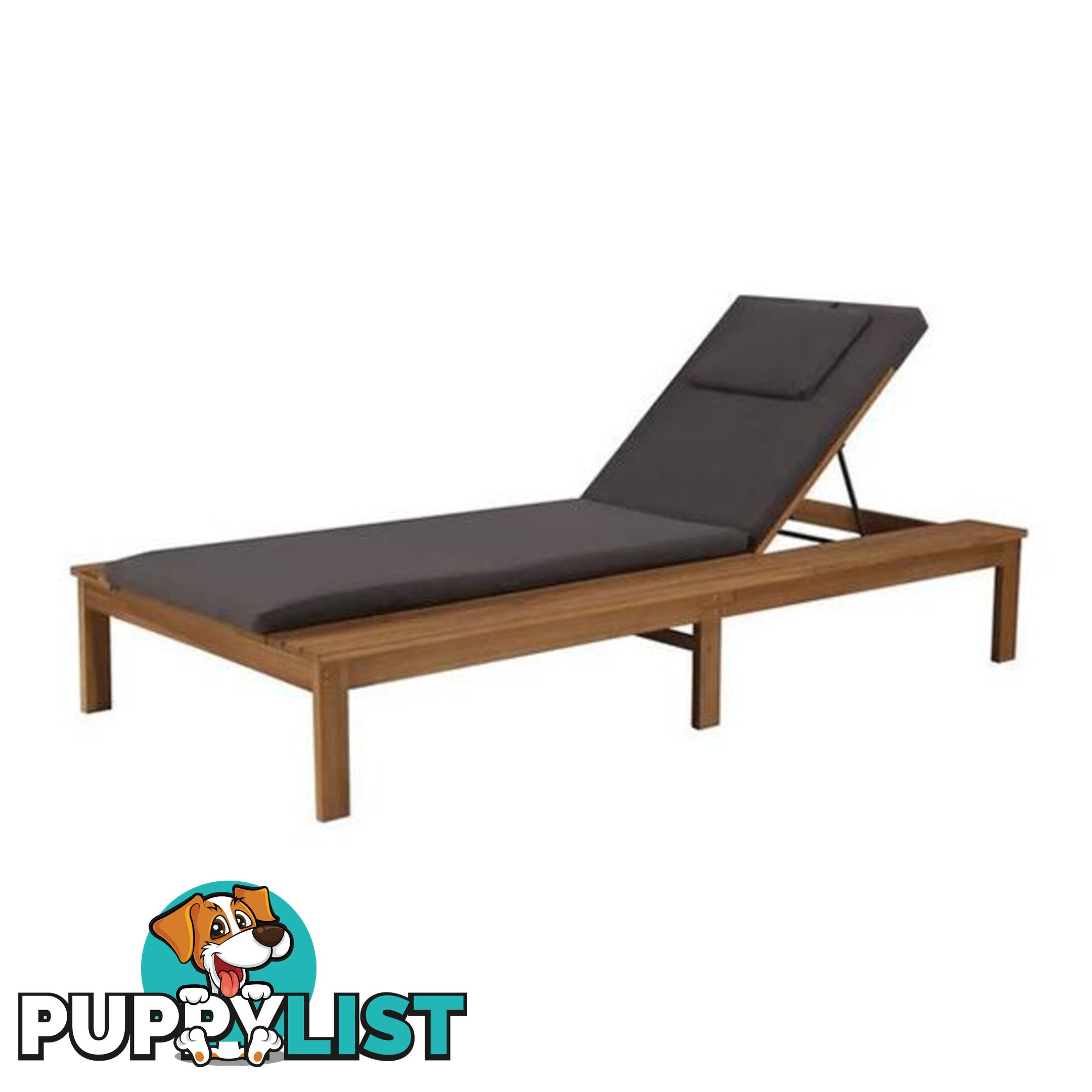 Sun Lounger With Cushion Solid Acacia Wood With An Oil Finish - Unbranded - 8718475614920
