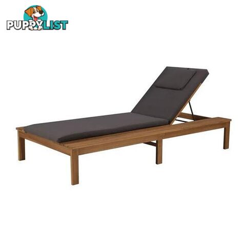 Sun Lounger With Cushion Solid Acacia Wood With An Oil Finish - Unbranded - 8718475614920