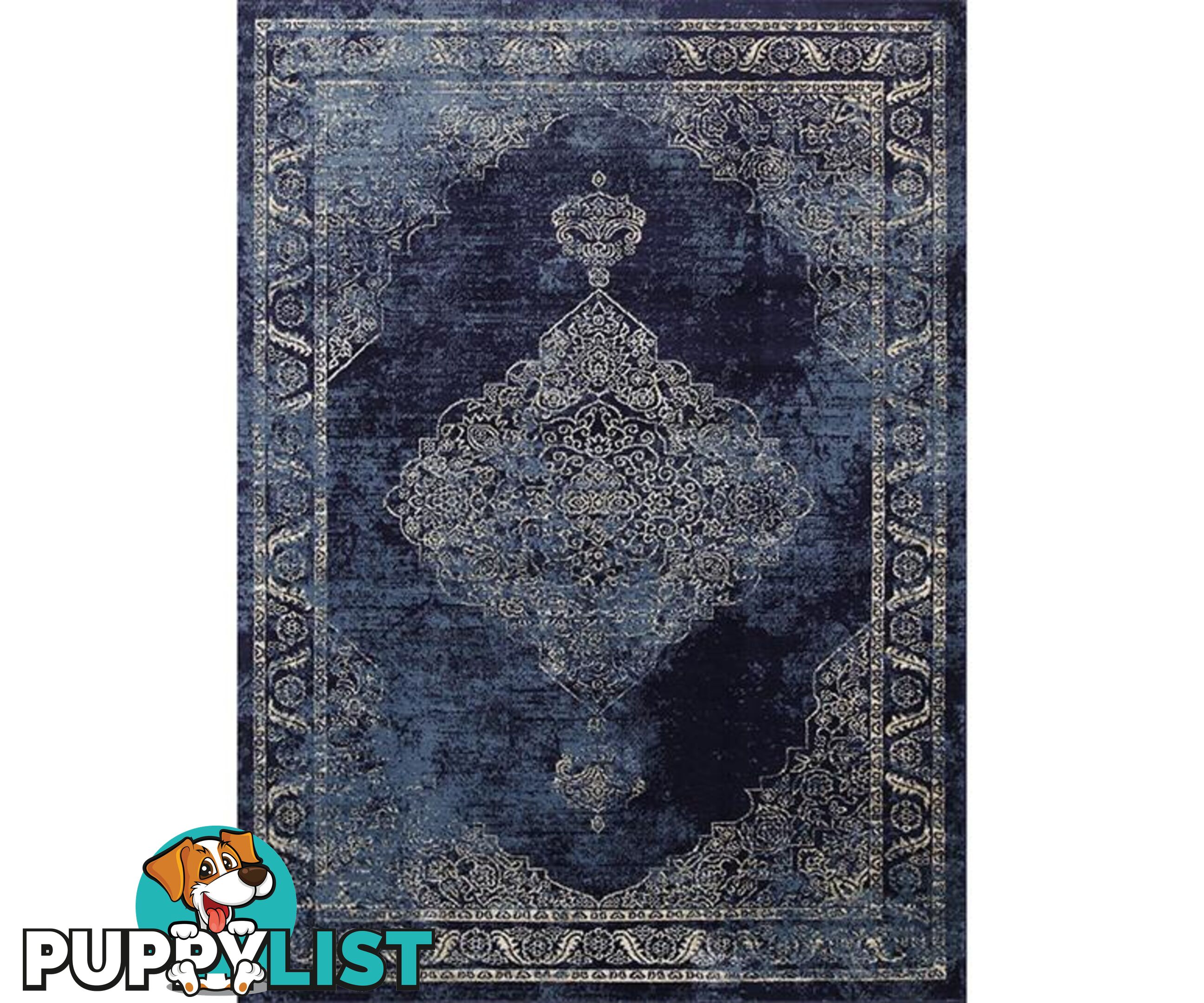 Old World Distressed Navy Rug - Unbranded - 9476062046620