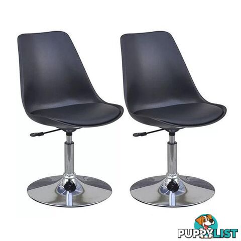 Swivel Dining Chairs Black Faux Leather - Unbranded - 8718475947851