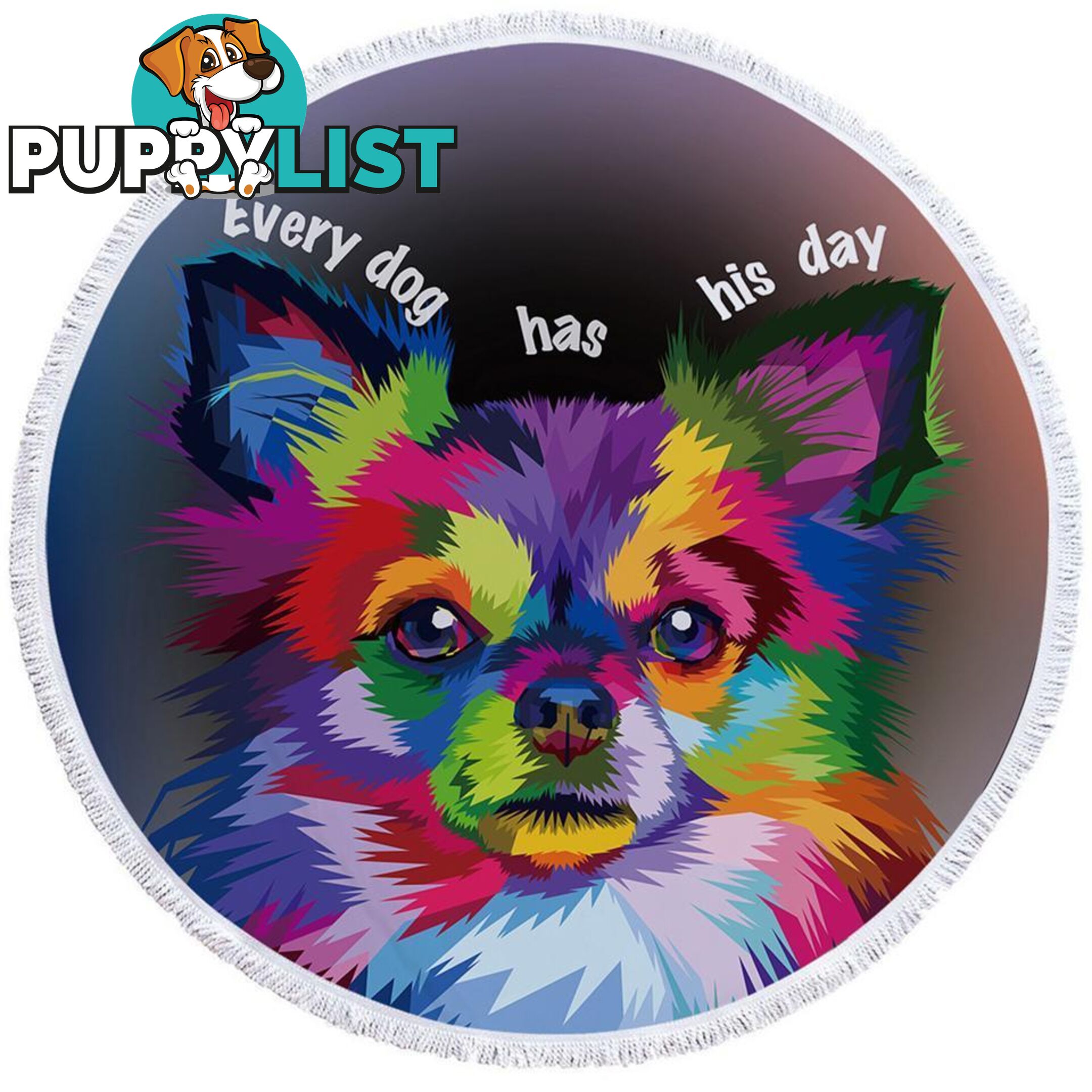 Colorful Dog Beach Towel - Towel - 7427046323512