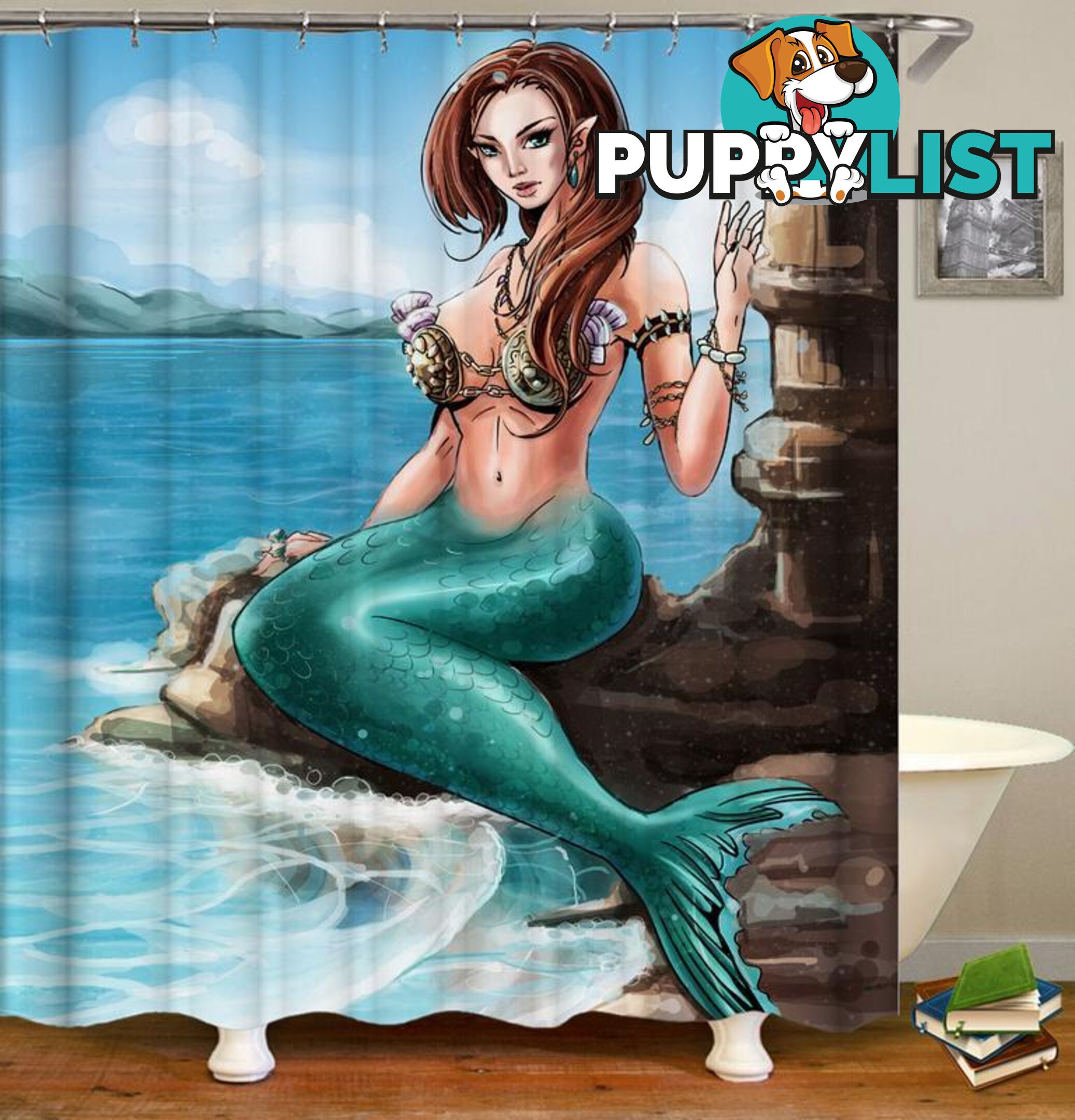 Gorgeous Mermaid Character Shower Curtain - Curtain - 7427045973527