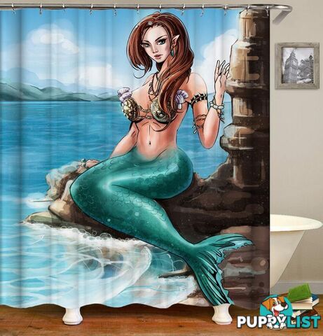 Gorgeous Mermaid Character Shower Curtain - Curtain - 7427045973527