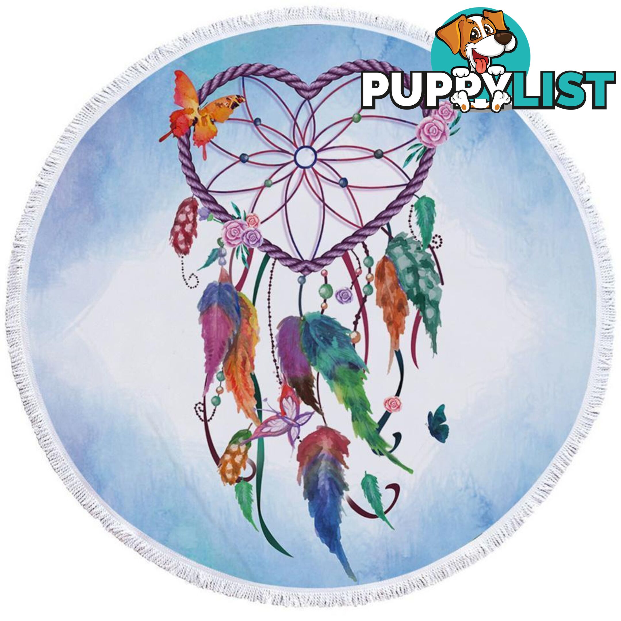 Heart Dream Catcher Beach Towel - Towel - 7427046331005