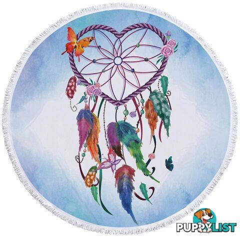 Heart Dream Catcher Beach Towel - Towel - 7427046331005