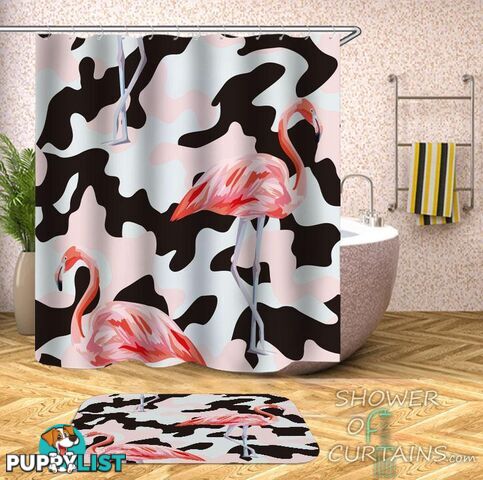 Camouflaged Flamingos Shower Curtain - Curtain - 7427046236829