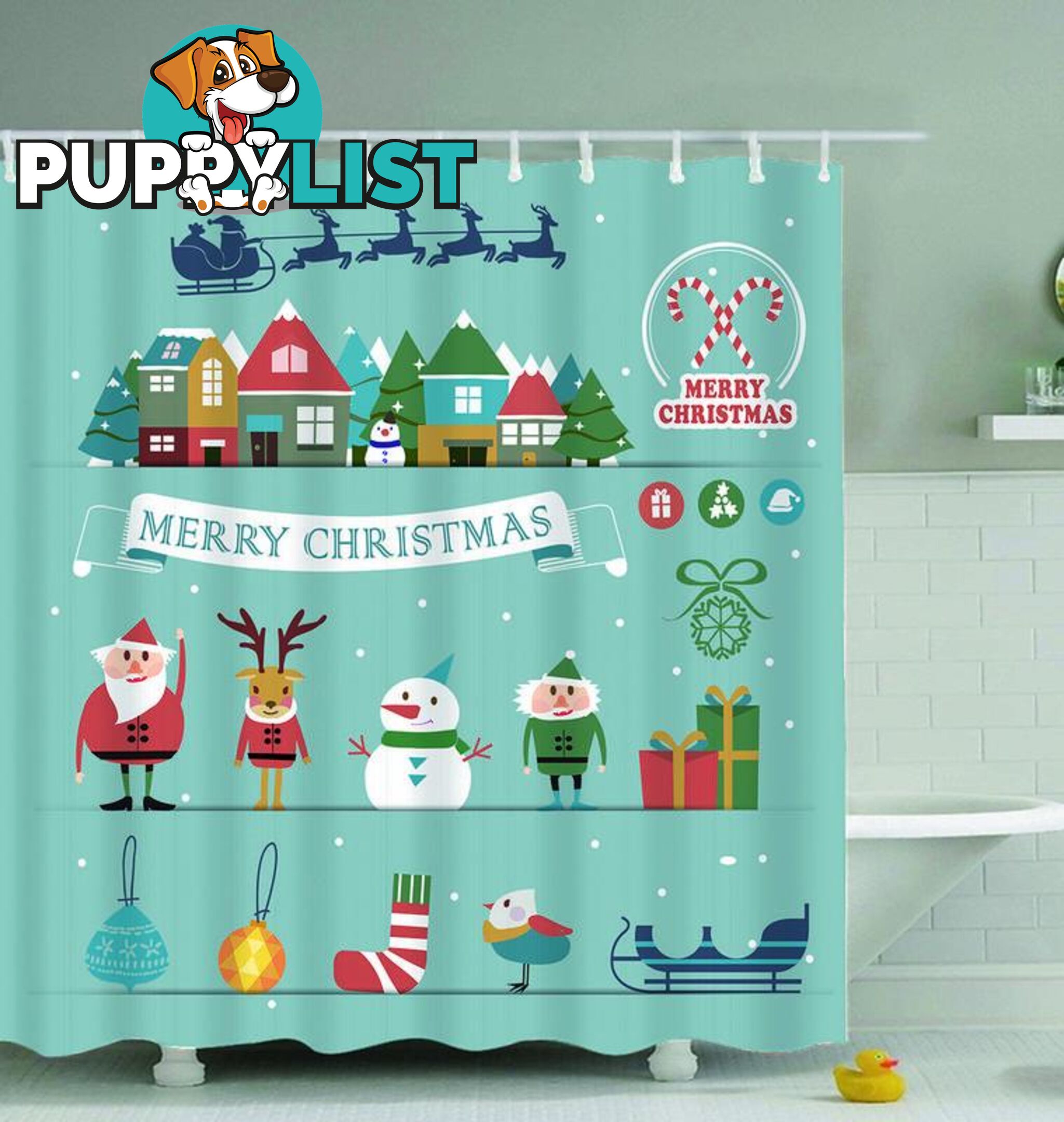 The Christmas Team Shower Curtain - Curtain - 7427046000659