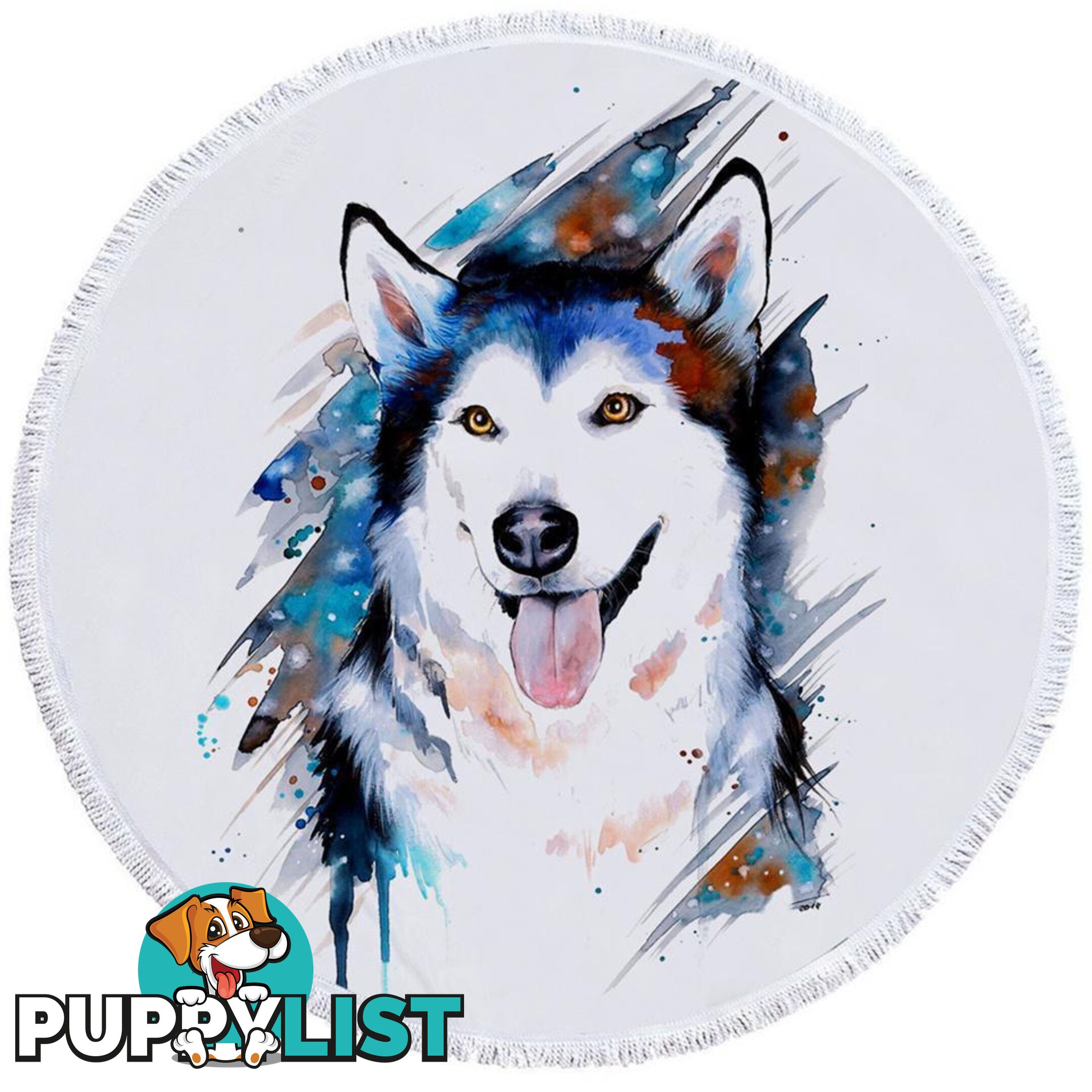 Adorable Husky Beach Towel - Towel - 7427046330329