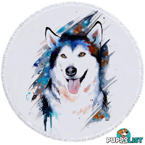 Adorable Husky Beach Towel - Towel - 7427046330329