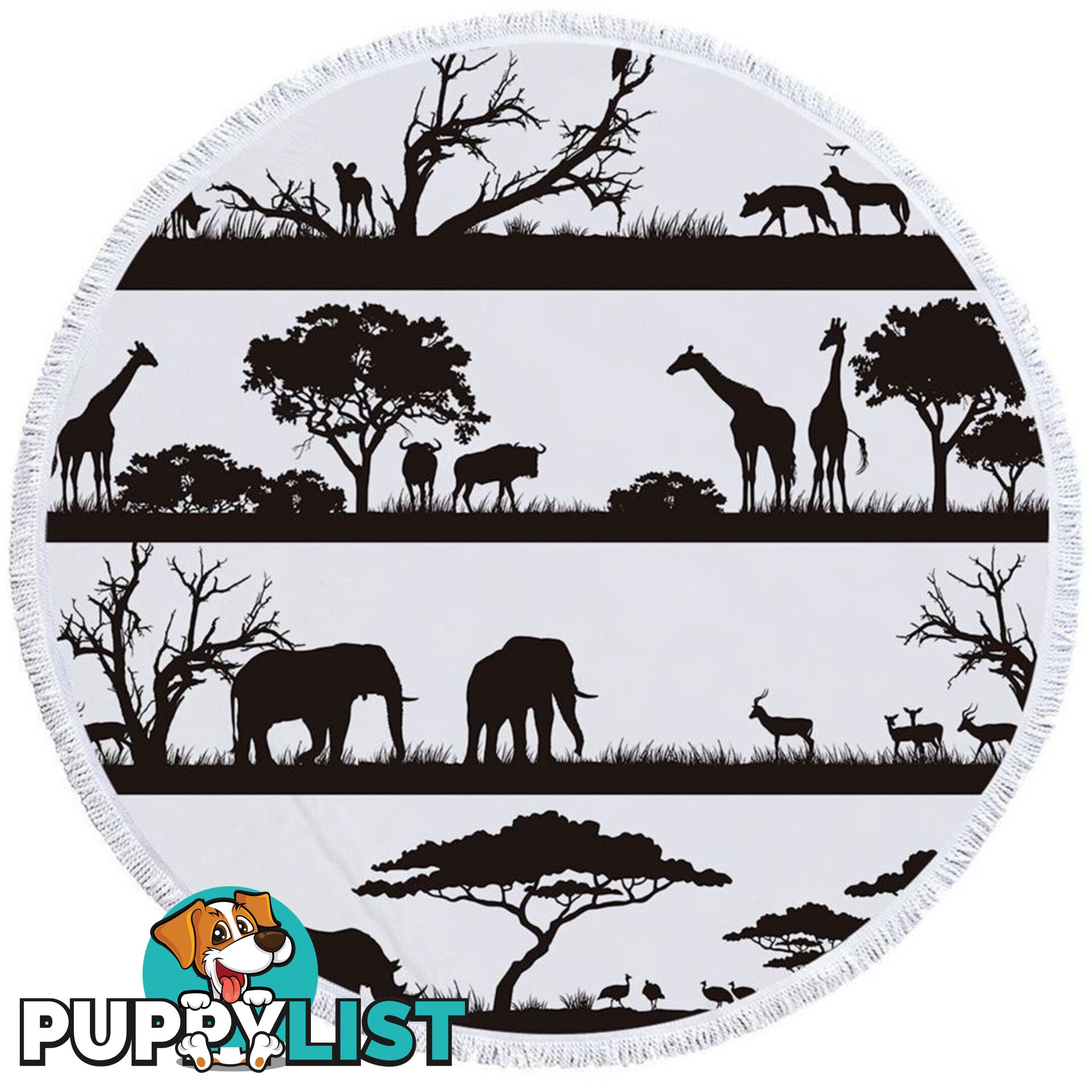 Black and White Africa Beach Towel - Towel - 7427046304795