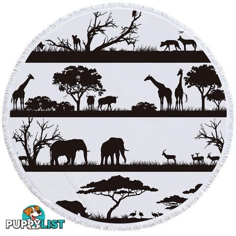 Black and White Africa Beach Towel - Towel - 7427046304795