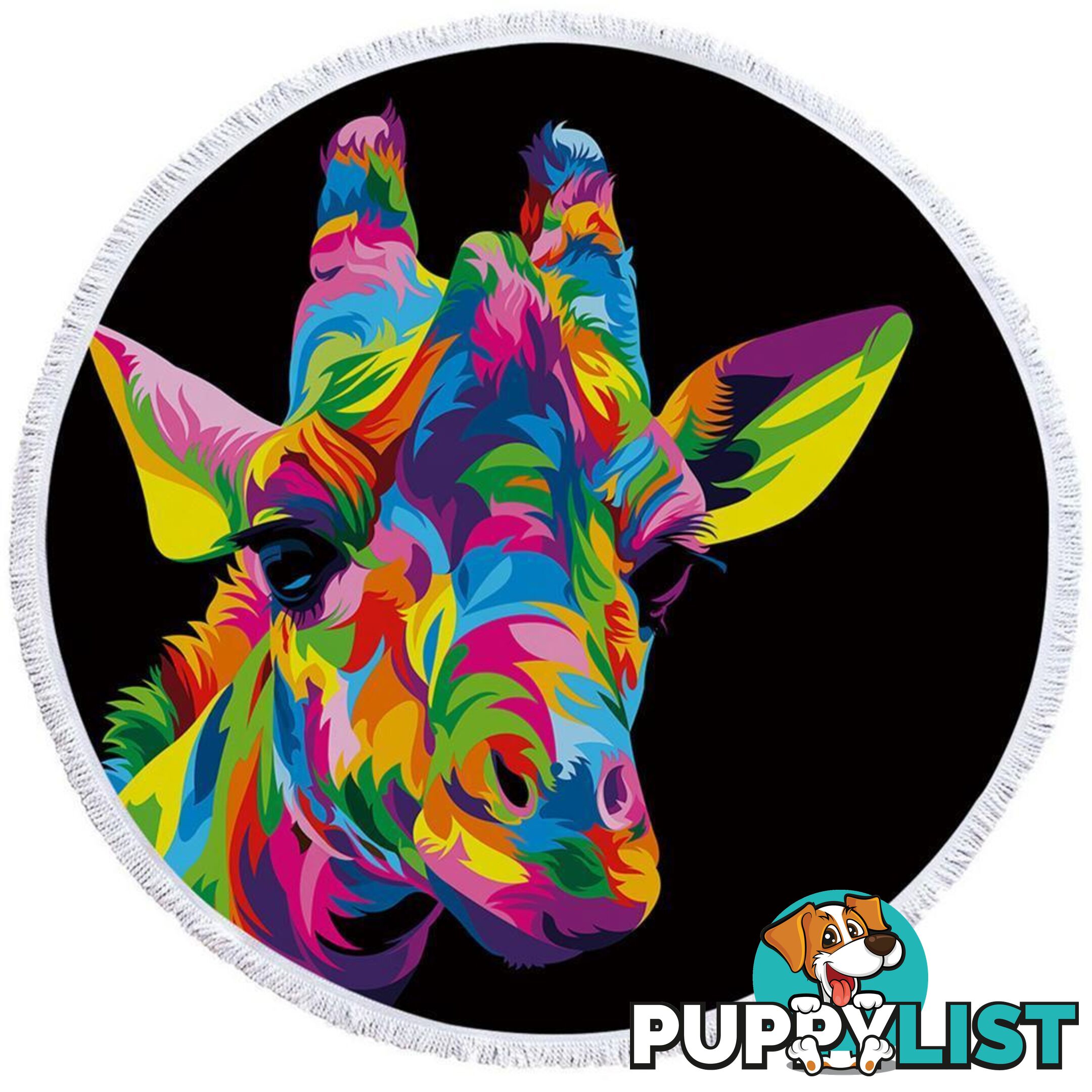 Colorful Giraffe Beach Towel - Towel - 7427046323772