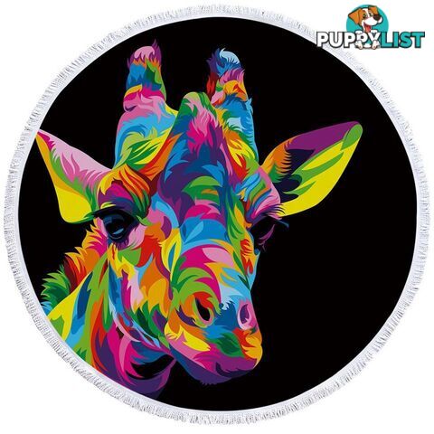 Colorful Giraffe Beach Towel - Towel - 7427046323772