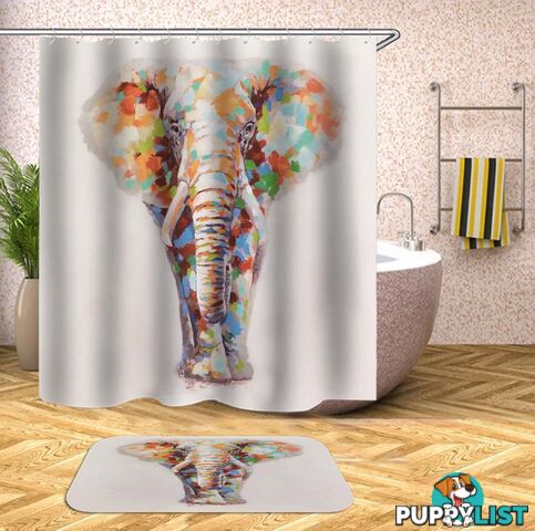 Colorful Spots Elephant Shower Curtain - Curtain - 7427045957022