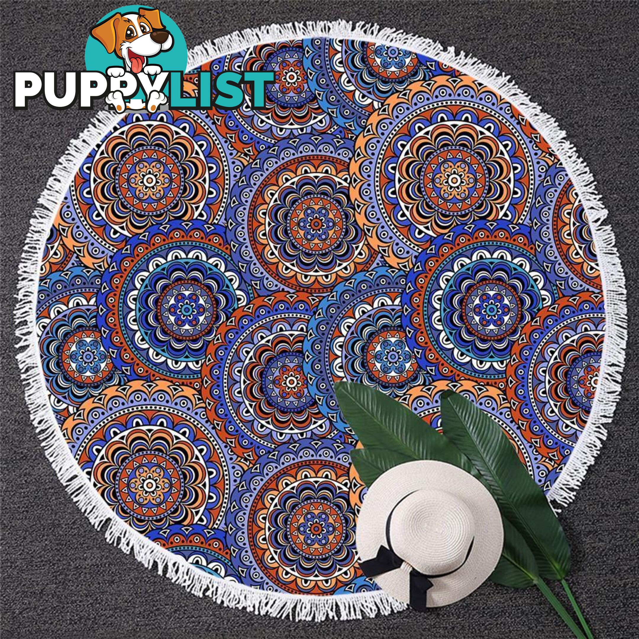 Mandala Circles Beach Towel - Towel - 7427046333566