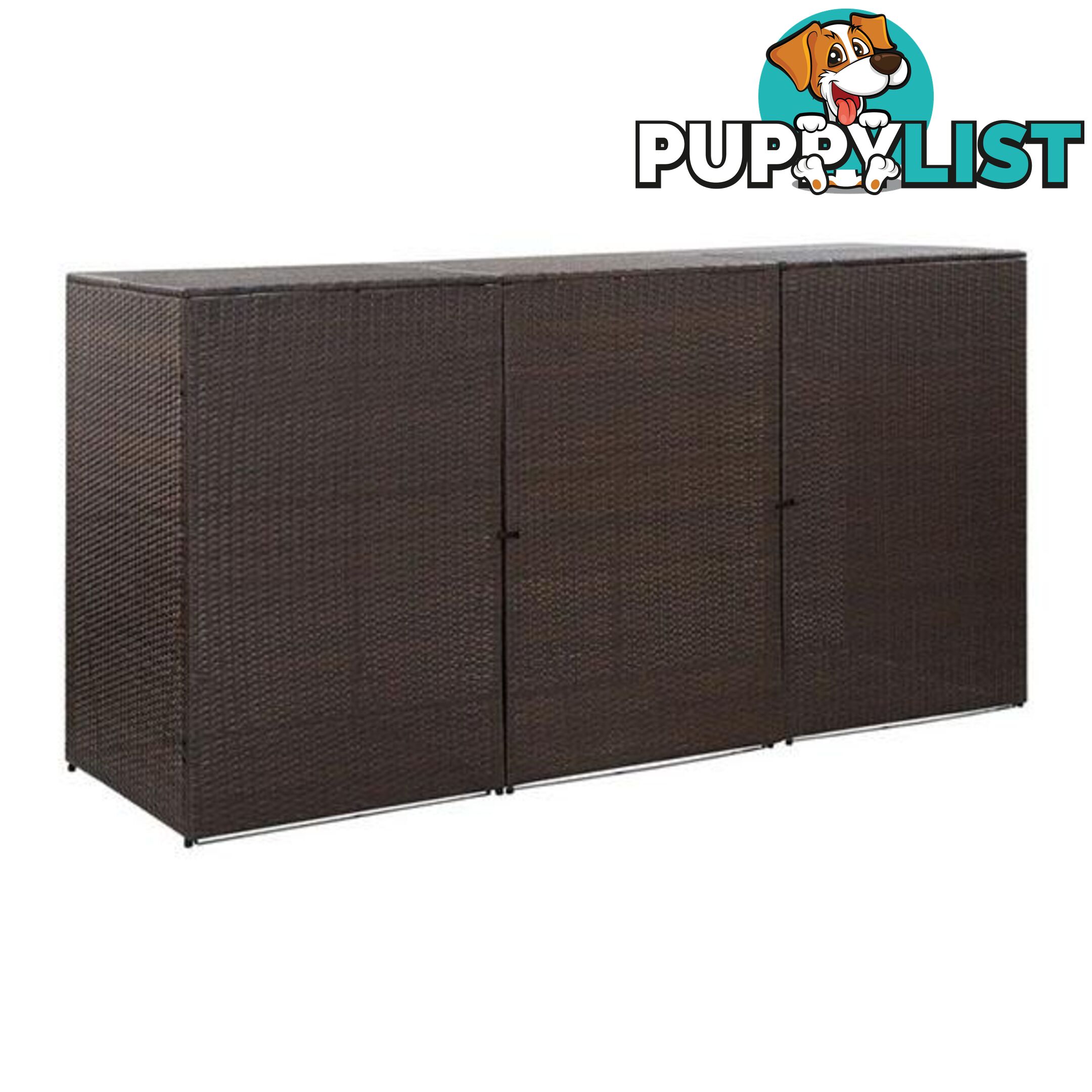 Triple Wheelie Bin Shed 229X78X120 Cm Poly Rattan - Unbranded - 8719883797144