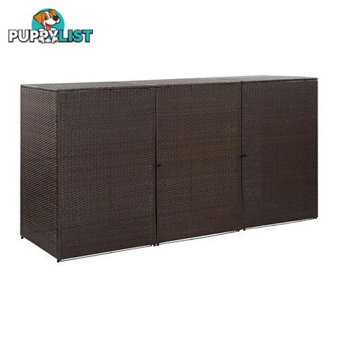 Triple Wheelie Bin Shed 229X78X120 Cm Poly Rattan - Unbranded - 8719883797144