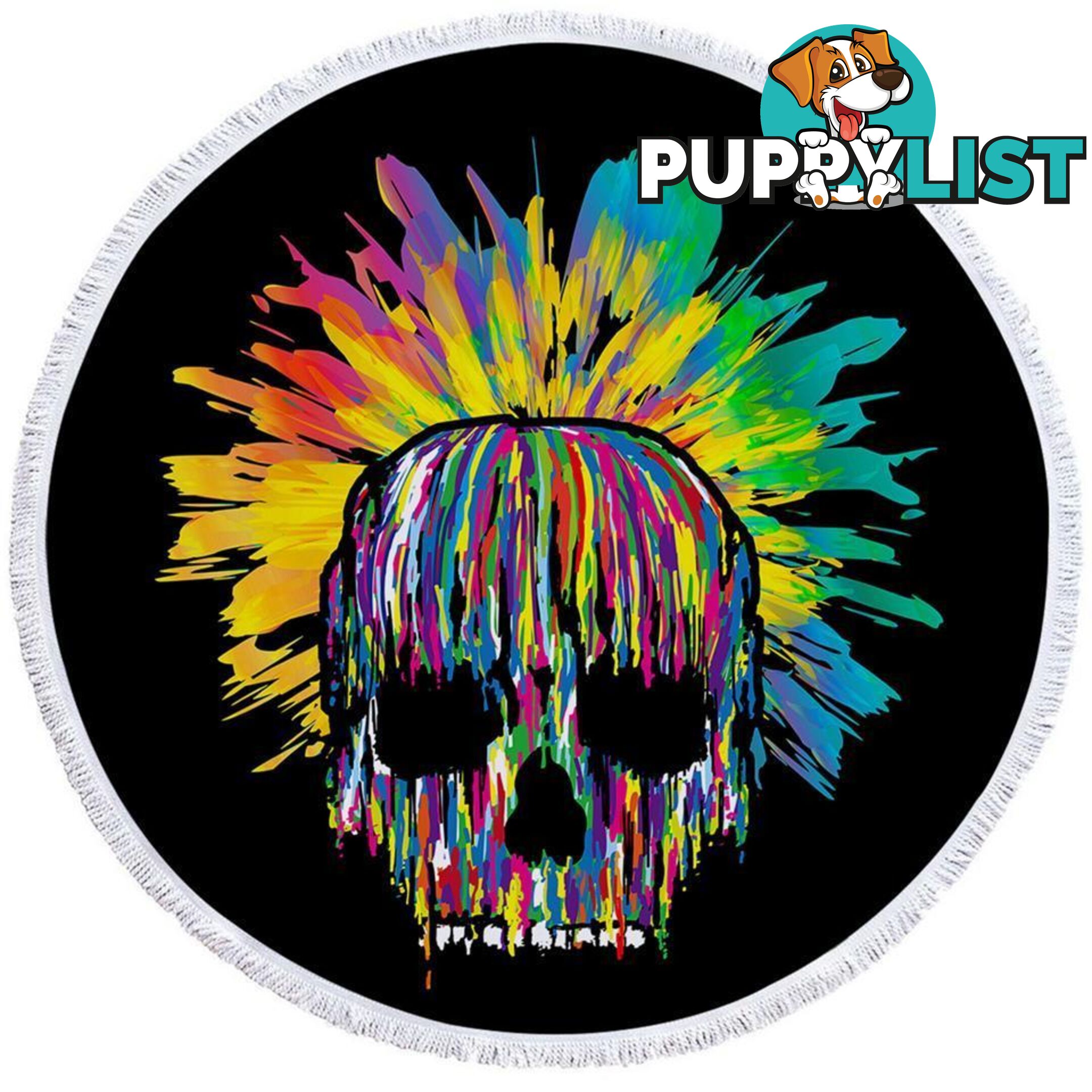 Paint Blast Skull Beach Towel - Towel - 7427046322676