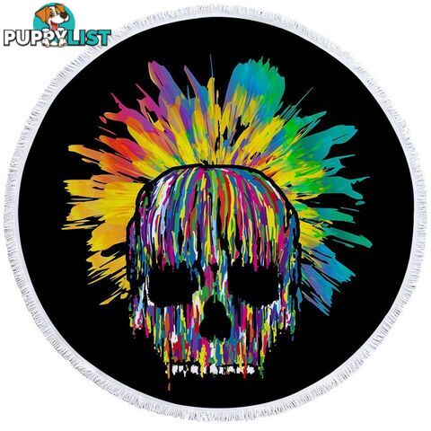 Paint Blast Skull Beach Towel - Towel - 7427046322676