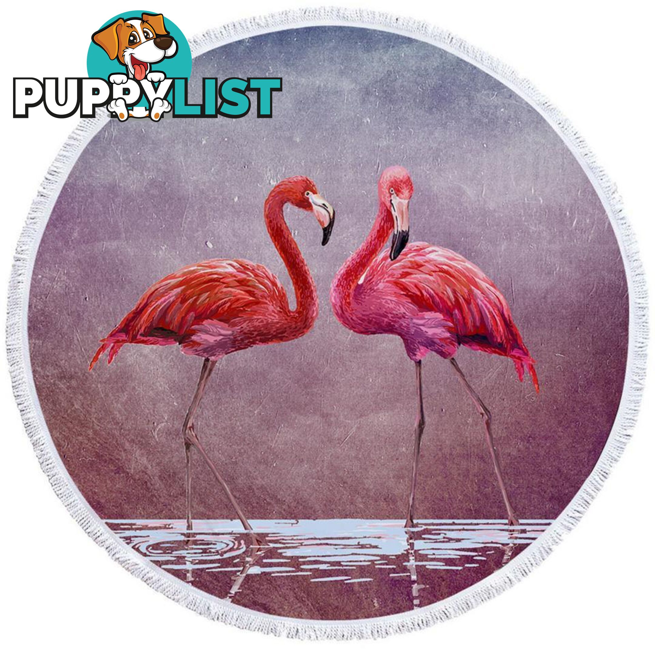 Two Flamingos Beach Towel - Towel - 7427046322690