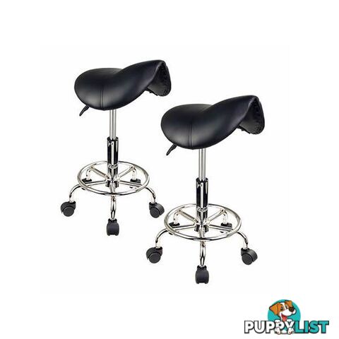 2 Pcs Black Saddle Salon Stool - Salon Stool - 7427046225830