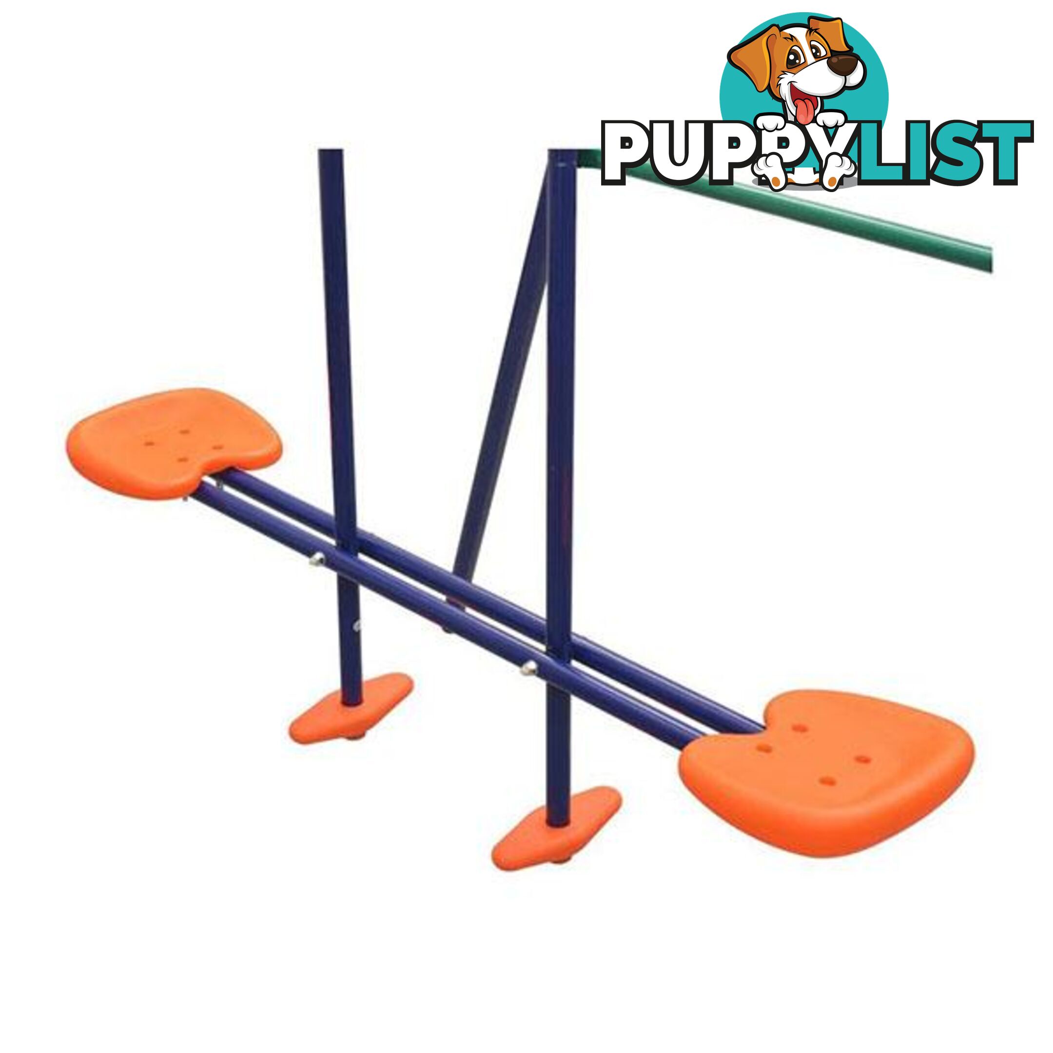 Swing Set With Slide And 3 Seats Orange - Unbranded - 8718475571155