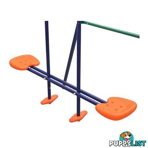 Swing Set With Slide And 3 Seats Orange - Unbranded - 8718475571155