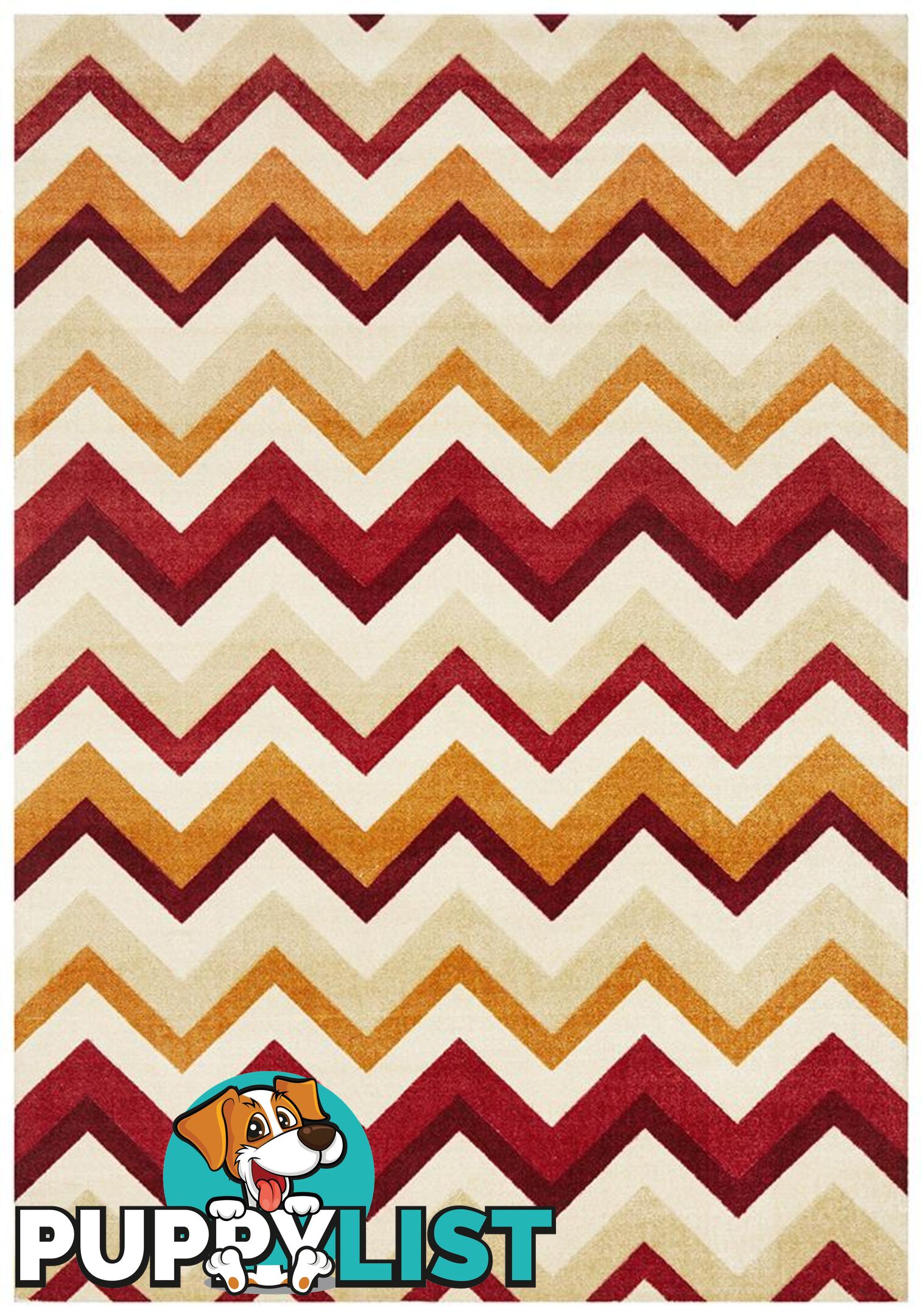 City Stunning Chevron Design Rust Red Rug - Unbranded - 7427046237871