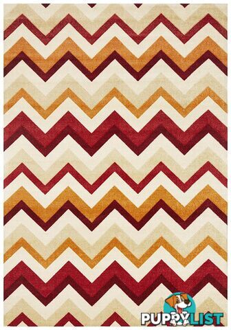 City Stunning Chevron Design Rust Red Rug - Unbranded - 7427046237871