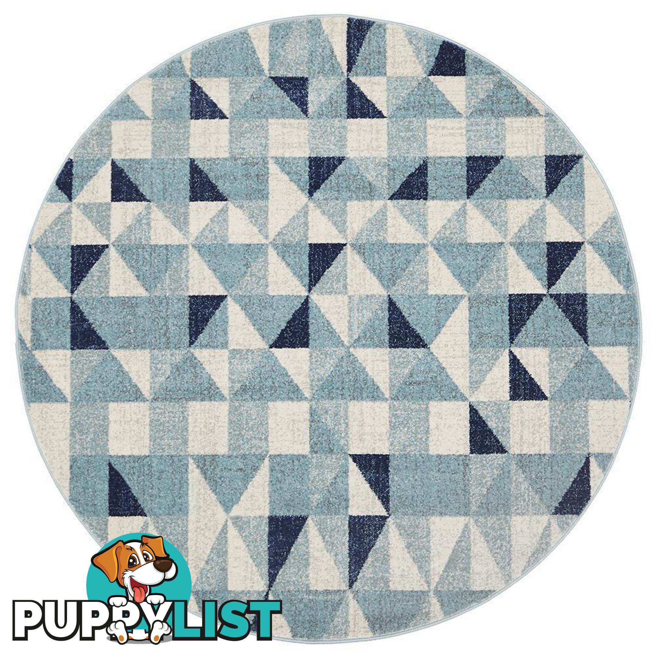 Mirage Round Illusion Blue Ivory Rug - Unbranded - 9375321837675