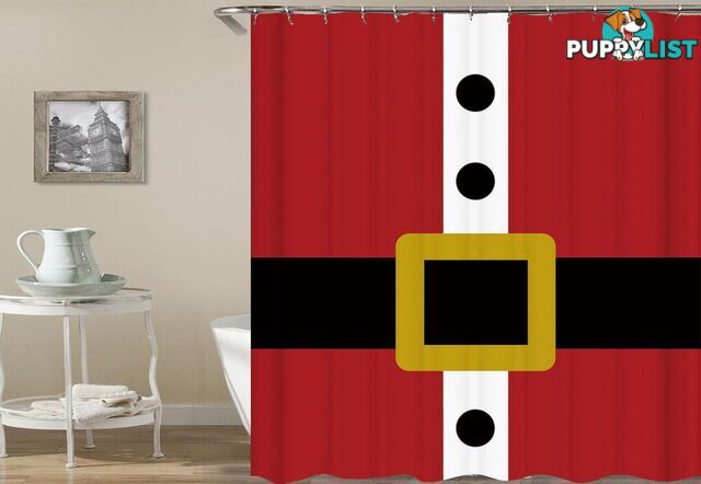 Santa Claus Belt Shower Curtain - Curtain - 7427045992429