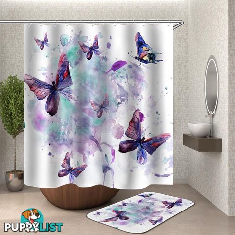 Watercolor Painting Butterflies Shower Curtain - Curtain - 7427046122443