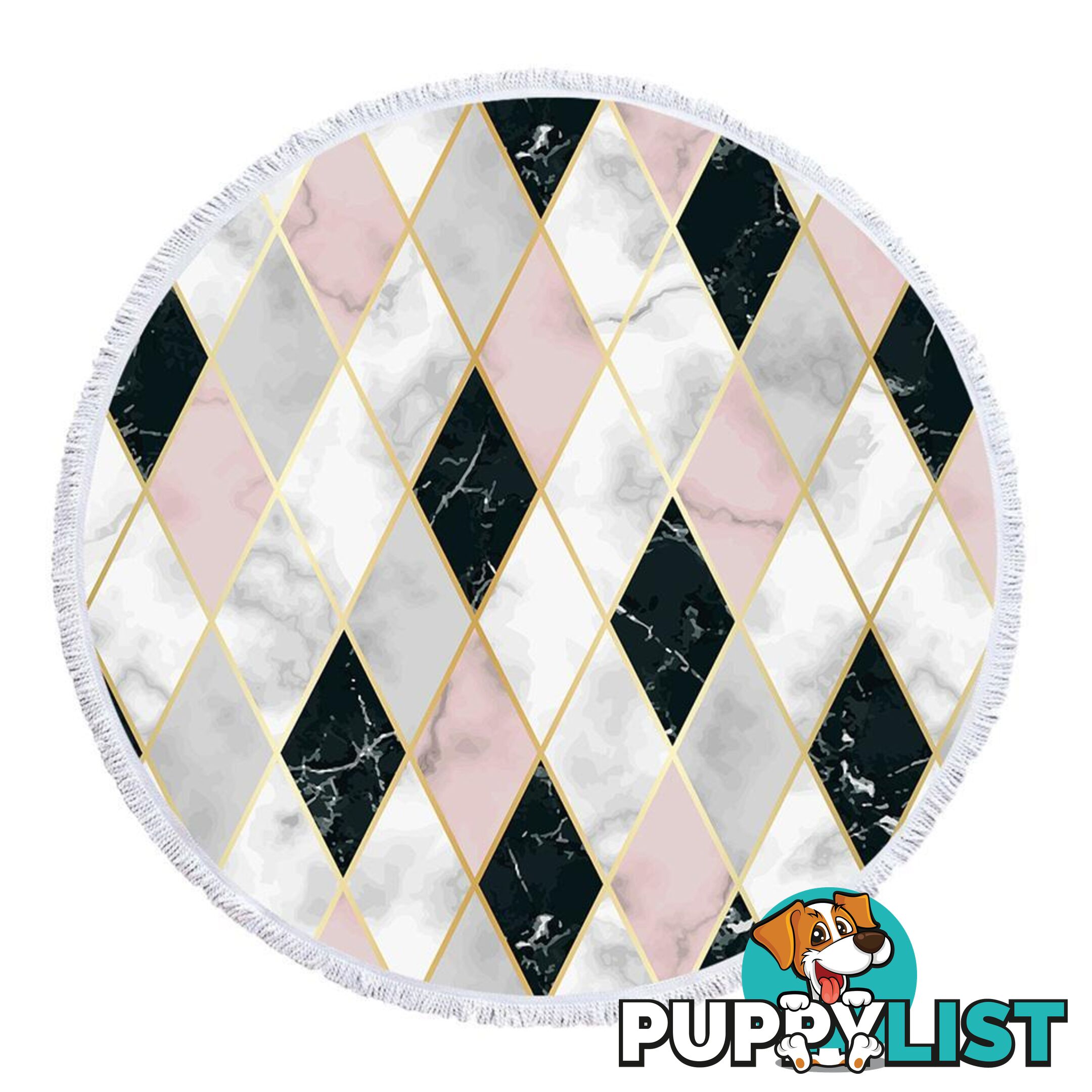 Pinkish and Black Geometric Shape Marble Beach Towel - Towel - 7427046341257