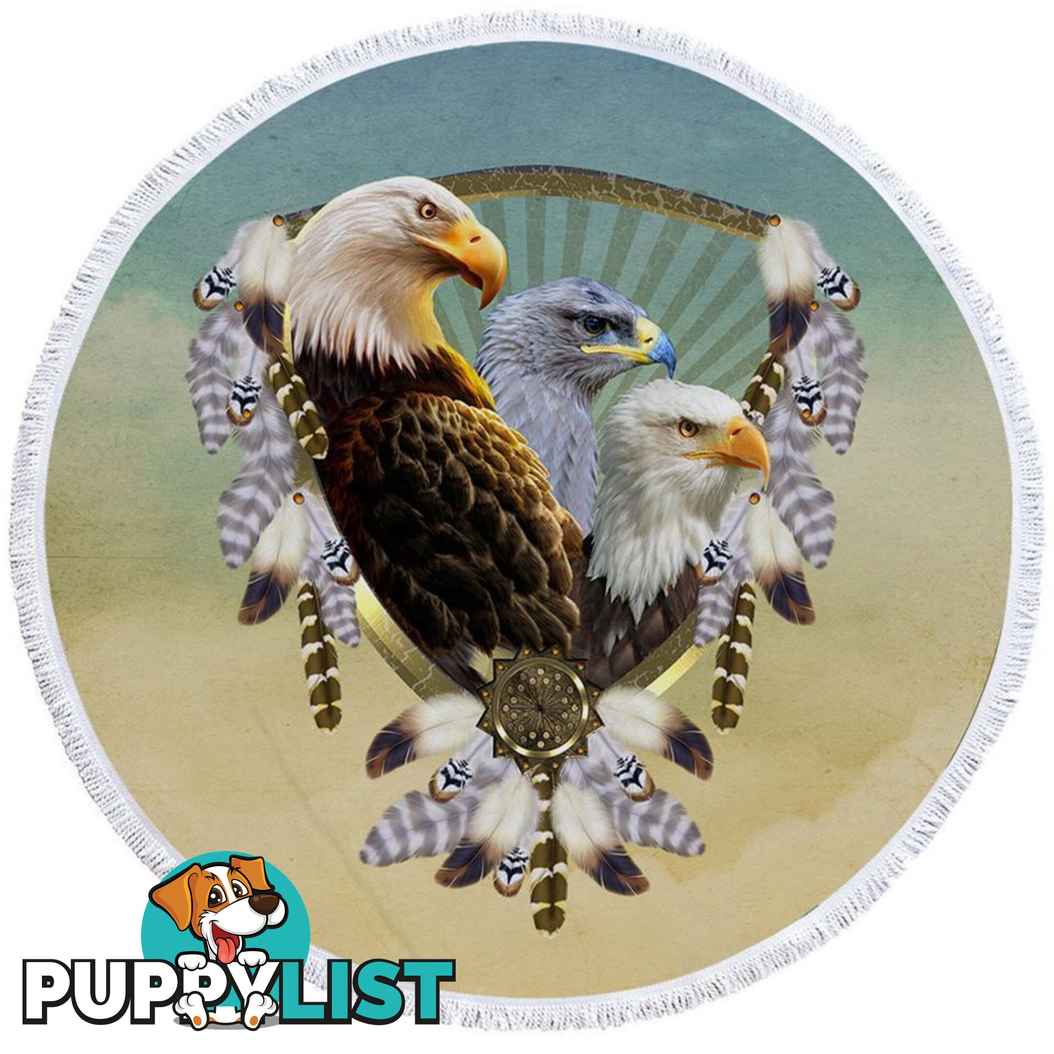 American Eagles Dream Catcher Beach Towel - Towel - 7427046314428