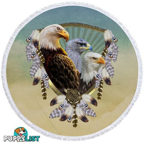 American Eagles Dream Catcher Beach Towel - Towel - 7427046314428