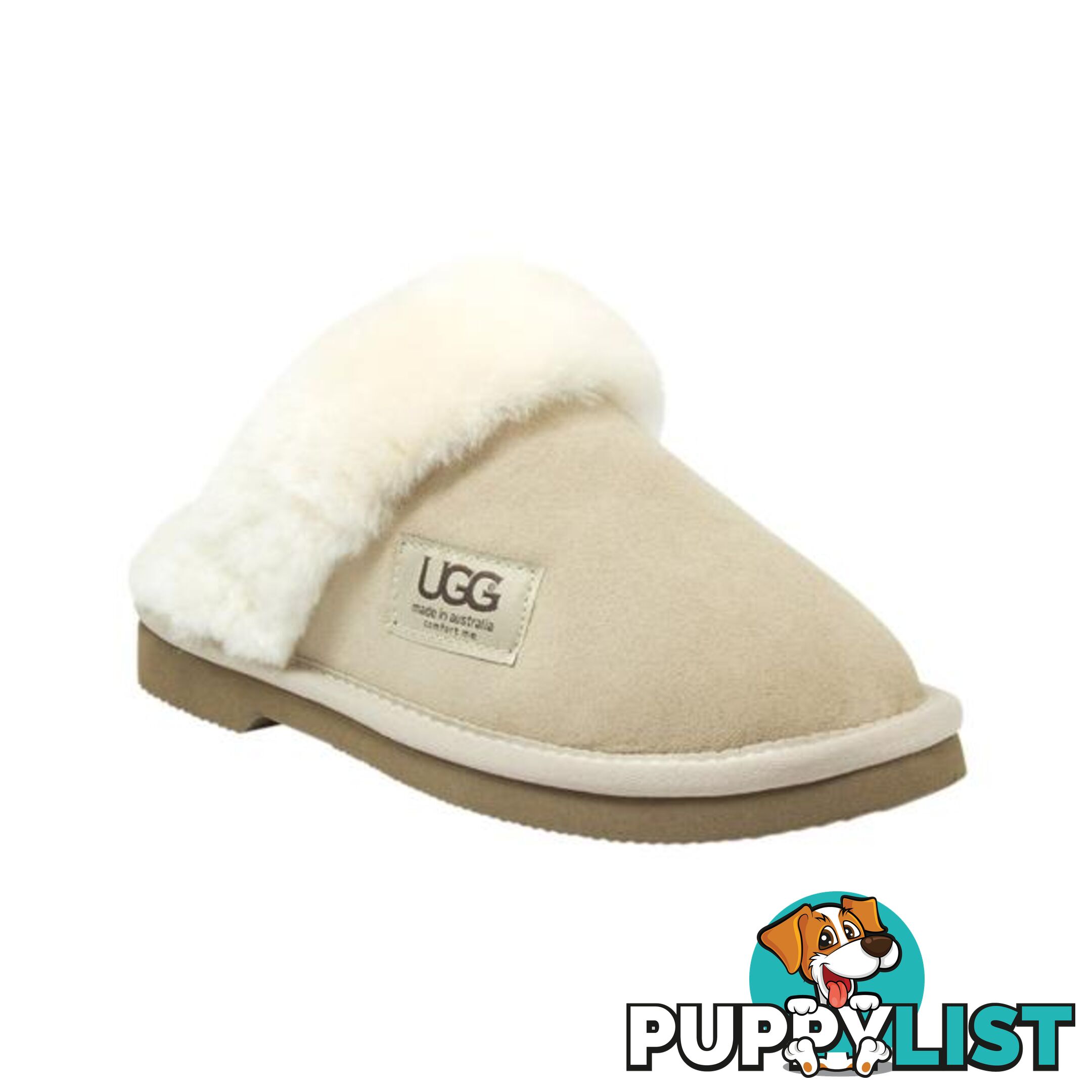 UGG Merino Sheepskin Fur Trim Scuff Memory Foam Sand - UGG - 822427524224