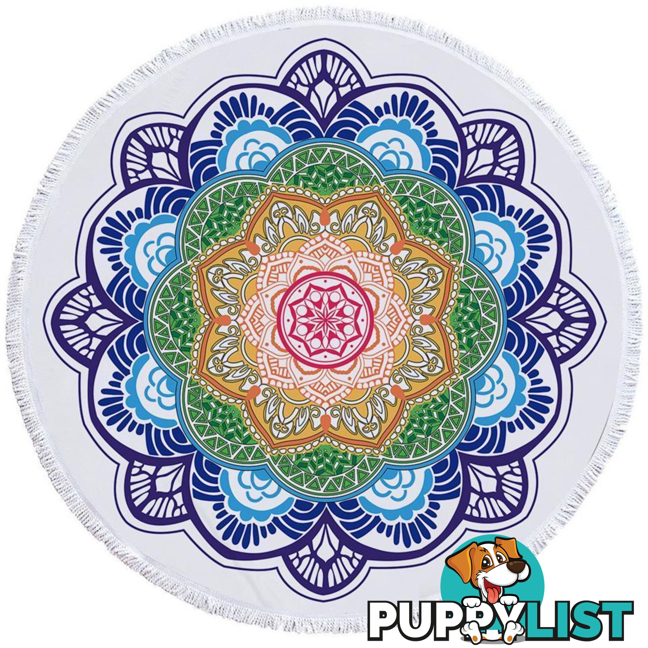 Simple Multi Colored Mandala Beach Towel - Towel - 7427046321174